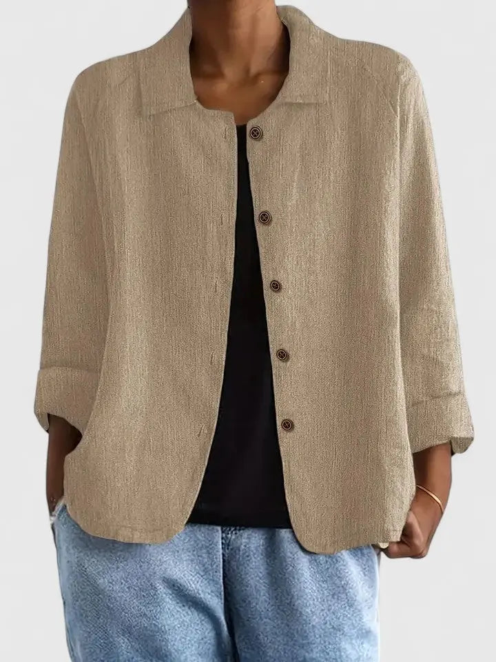Maya | Button-Down Cotton Shirt Jacket for Women