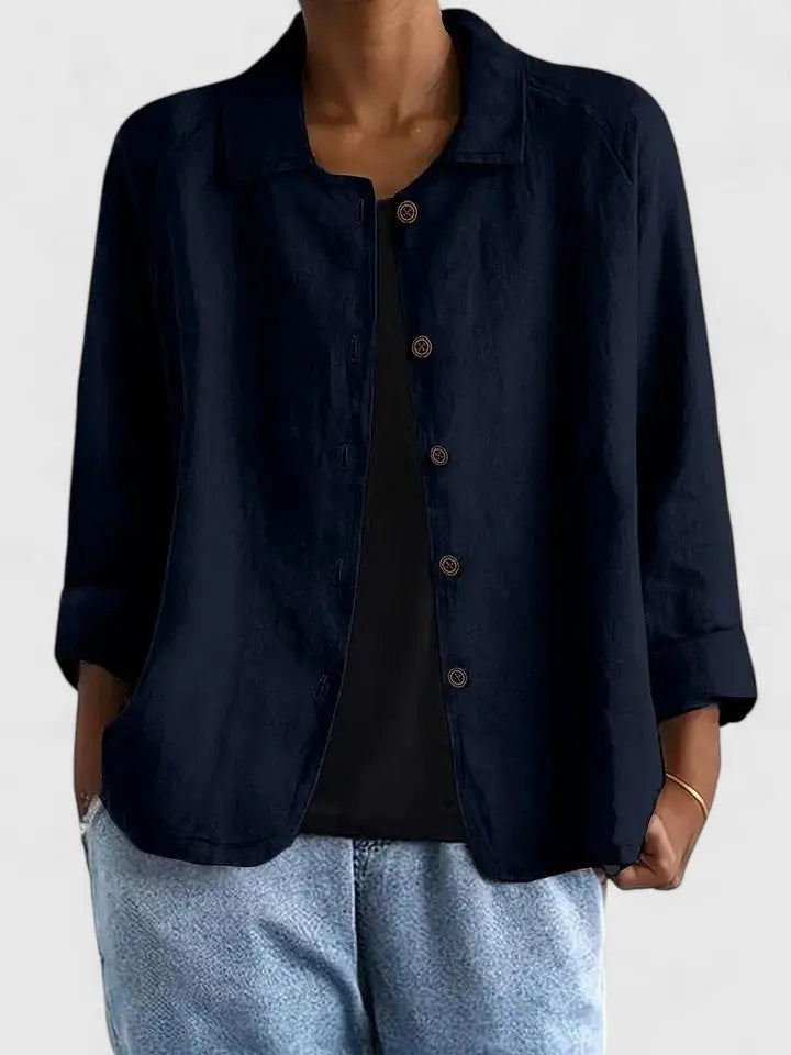 Maya | Button-Down Cotton Shirt Jacket for Women