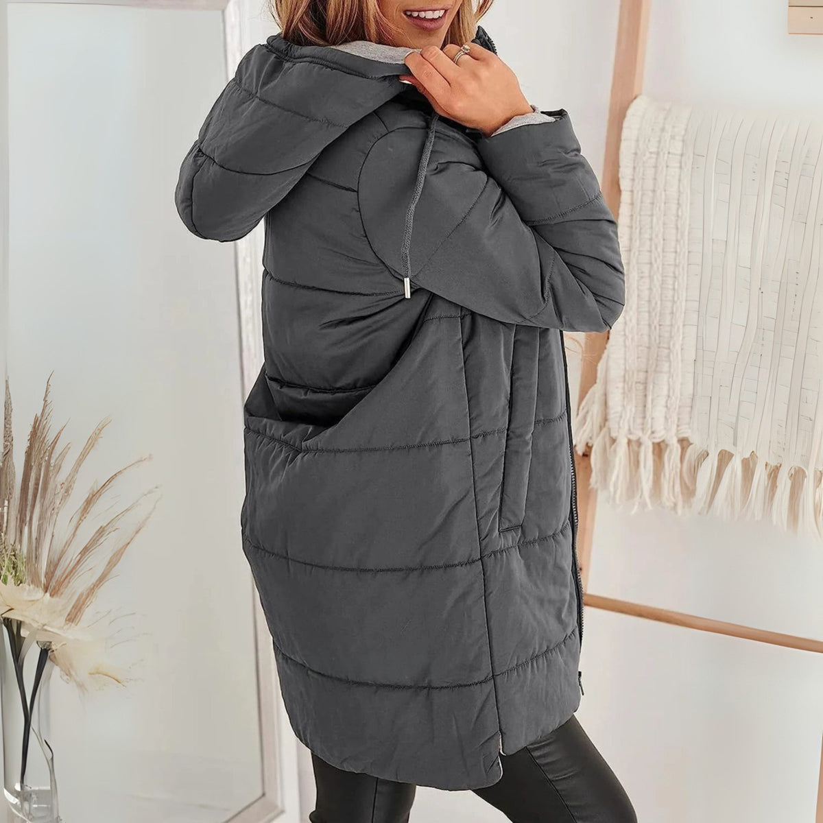 Freida | Long Puffer Jacket with Hood for Women