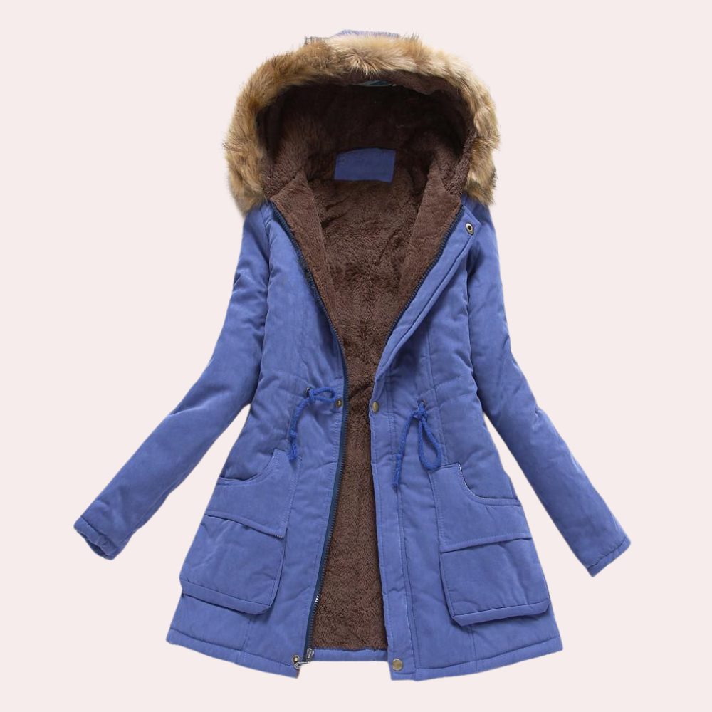 Hannah | Parka Jacket with Hood and Faux Fur Trim for Women