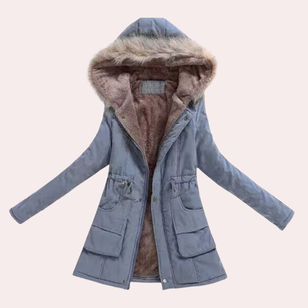 Hannah | Parka Jacket with Hood and Faux Fur Trim for Women