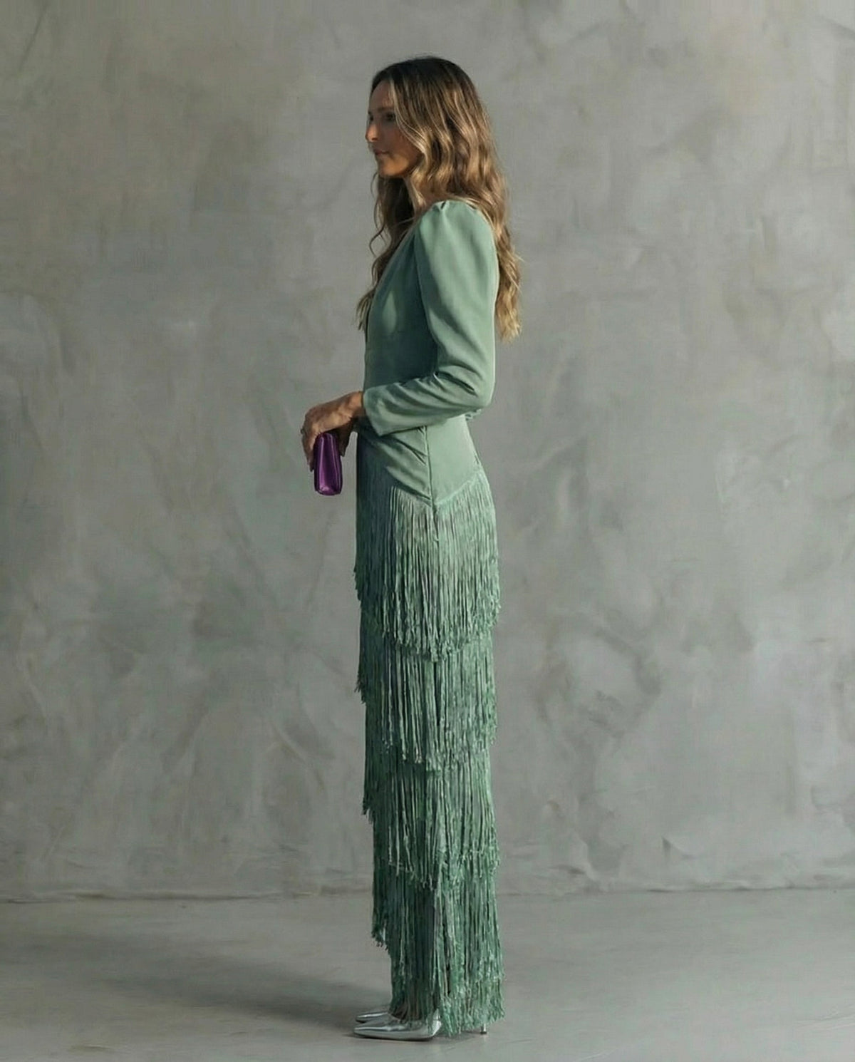 Claire | Elegant dress with fringe sleeves