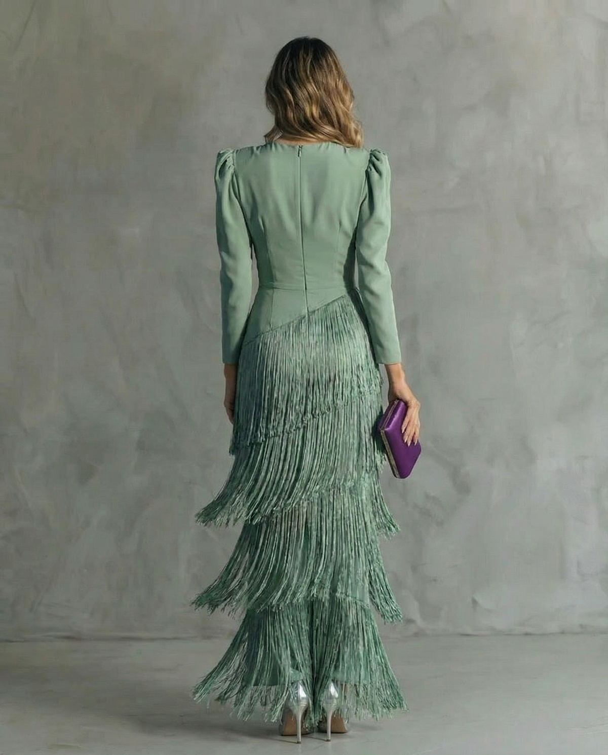 Lara | Elegant dress with fringe sleeves