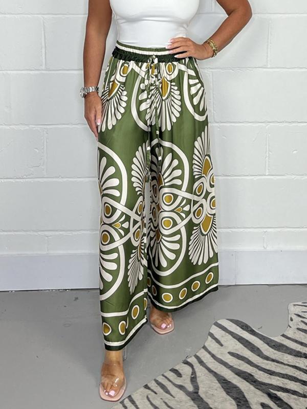 Sally | Printed Satin Track Pants for Women | Casual & Leisure