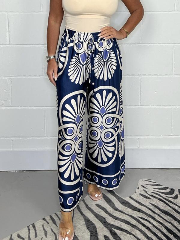 Sally | Printed Satin Track Pants for Women | Casual & Leisure
