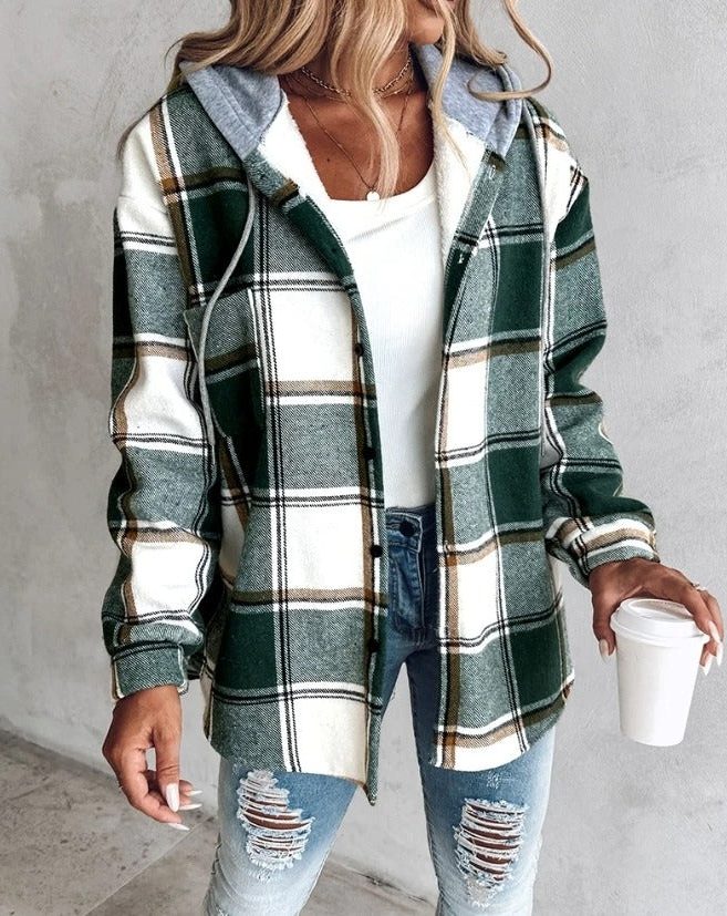 Kim | Plaid Oversized Shirt Jacket for Women