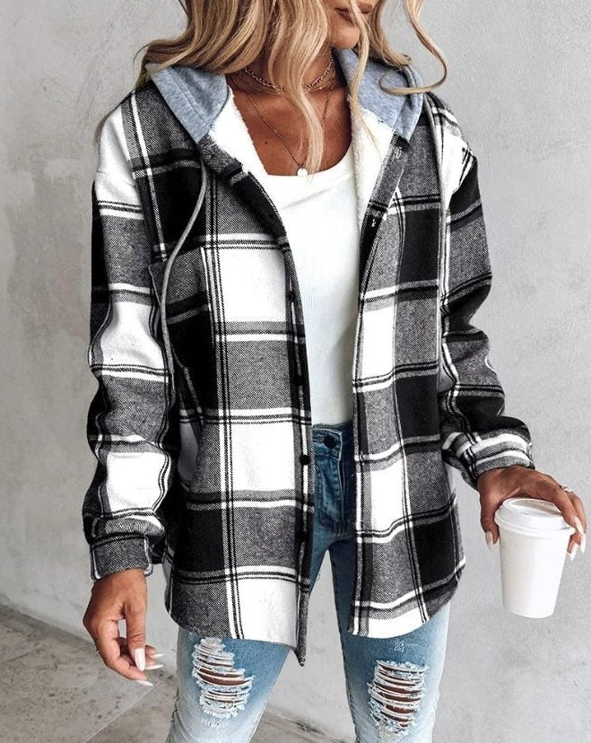Kim | Plaid Oversized Shirt Jacket for Women