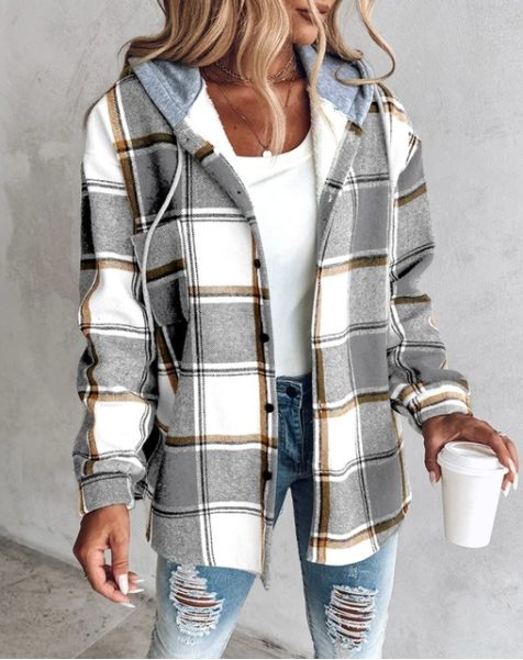 Kim | Plaid Oversized Shirt Jacket for Women