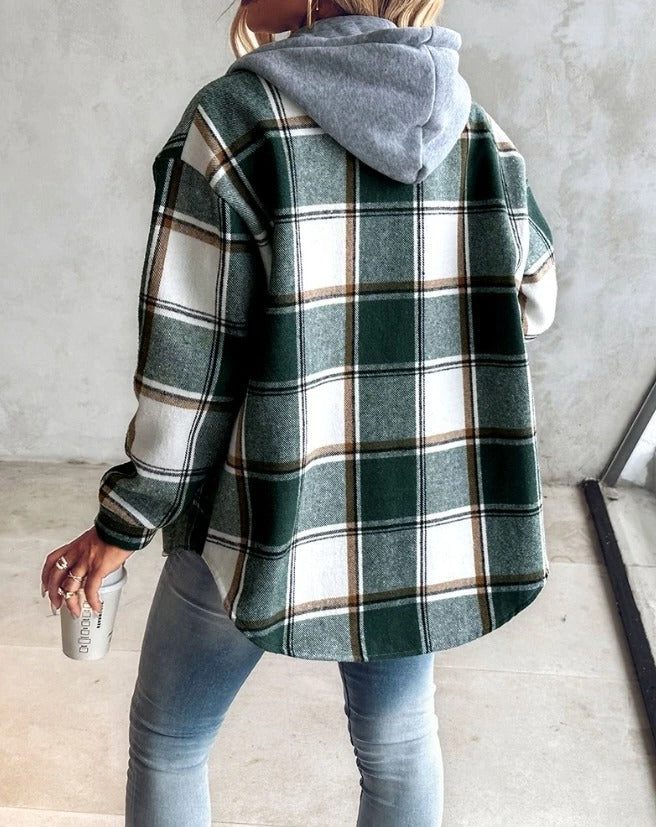 Kim | Plaid Oversized Shirt Jacket for Women