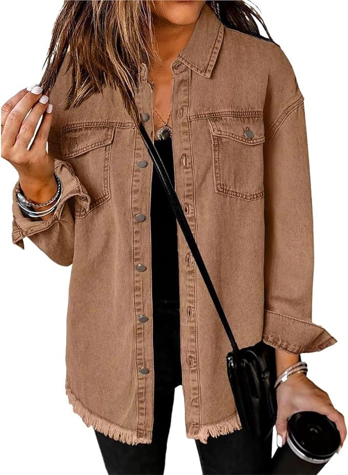 Natania | Oversized Denim Jacket with Button-Down for Women