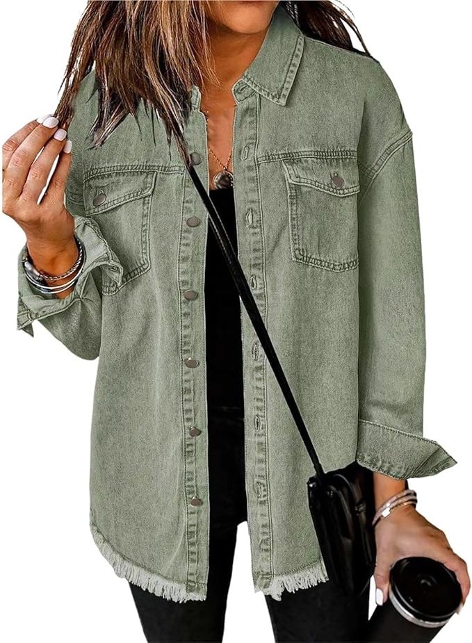 Natania | Oversized Denim Jacket with Button-Down for Women