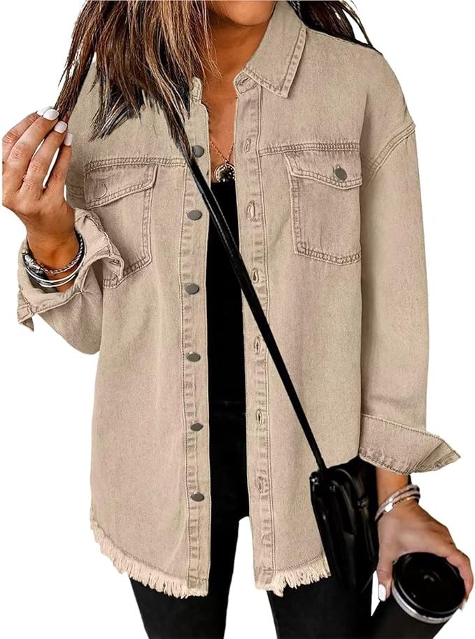 Natania | Oversized Denim Jacket with Button-Down for Women