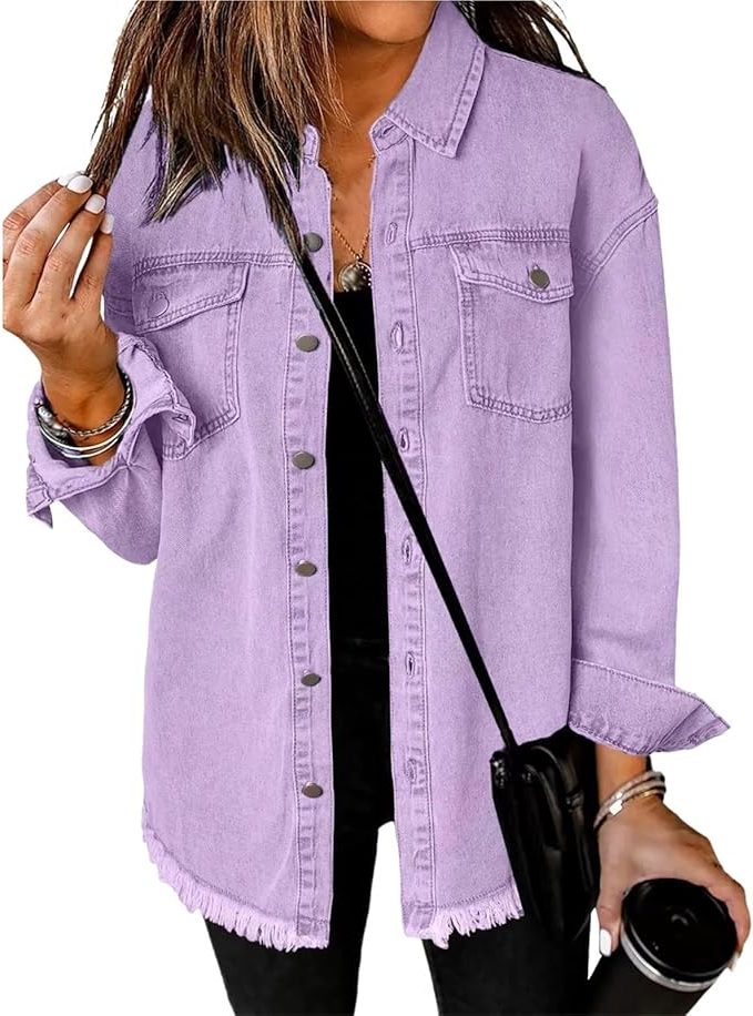 Natania | Oversized Denim Jacket with Button-Down for Women