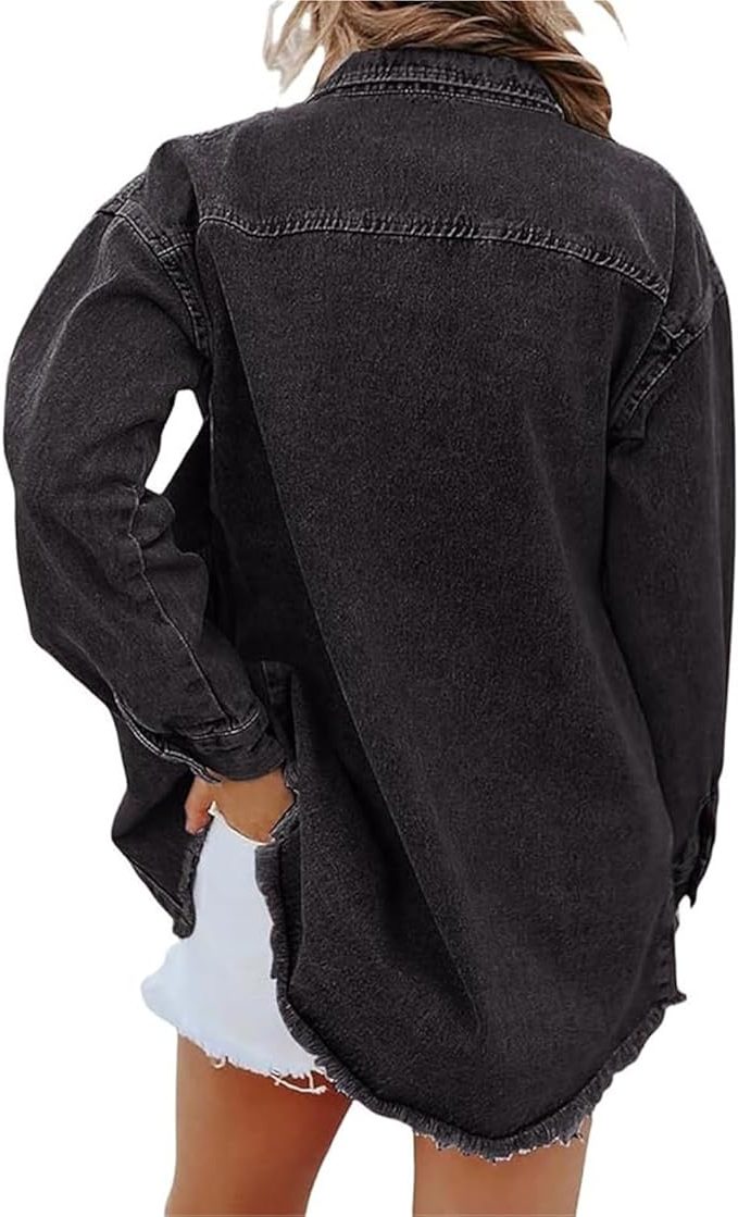 Natania | Oversized Denim Jacket with Button-Down for Women
