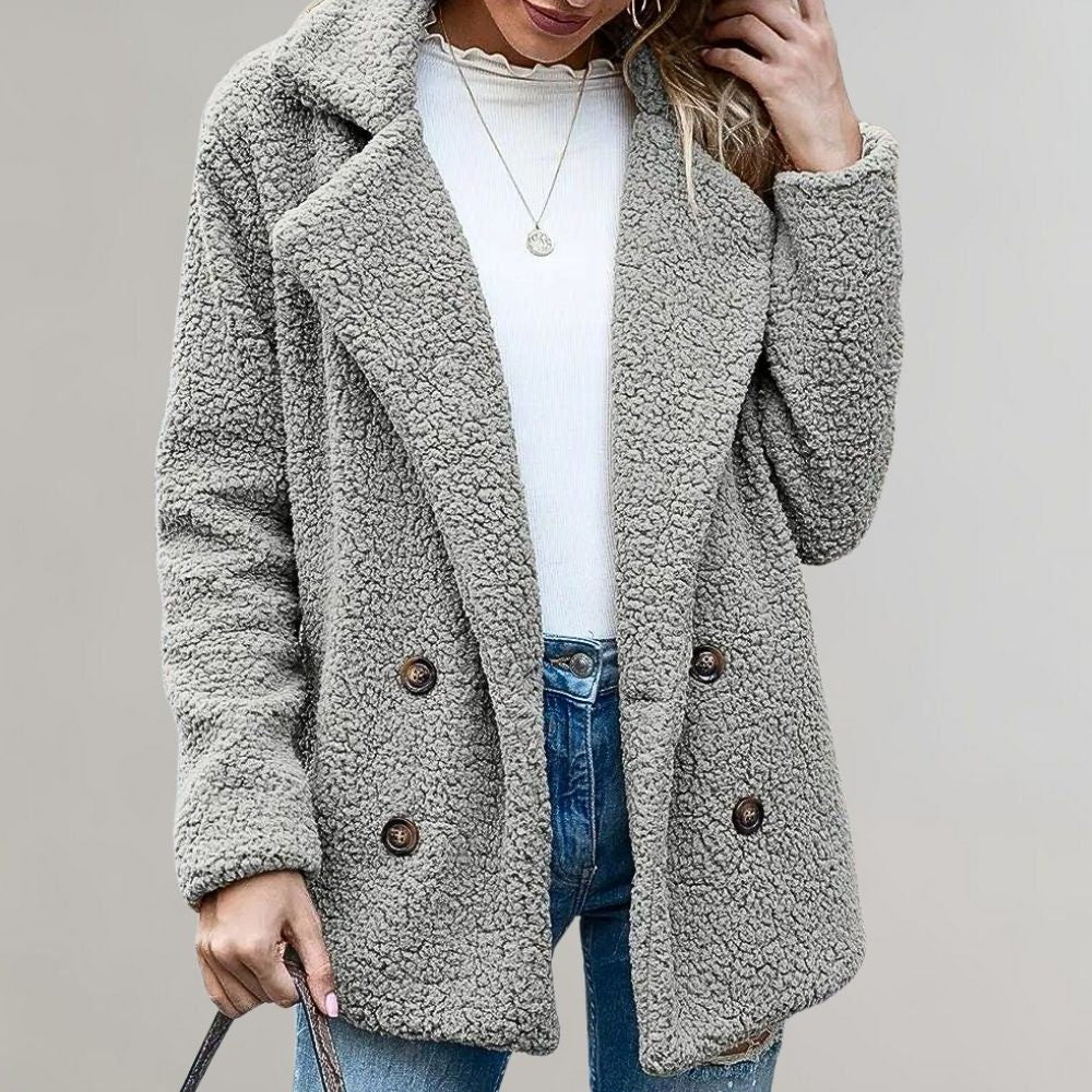 Noelia | Double-Breasted Teddy Blazer Jacket for Women