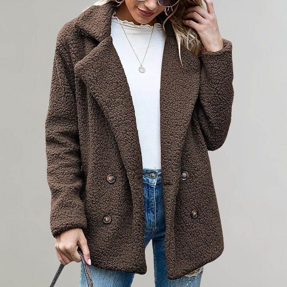 Noelia | Double-Breasted Teddy Blazer Jacket for Women