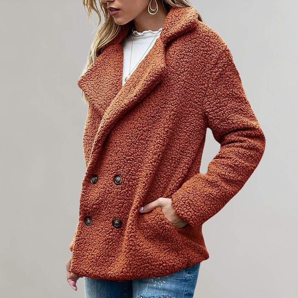 Noelia | Double-Breasted Teddy Blazer Jacket for Women