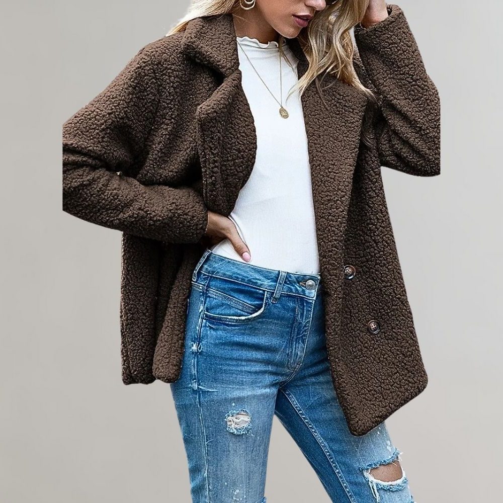 Noelia | Double-Breasted Teddy Blazer Jacket for Women