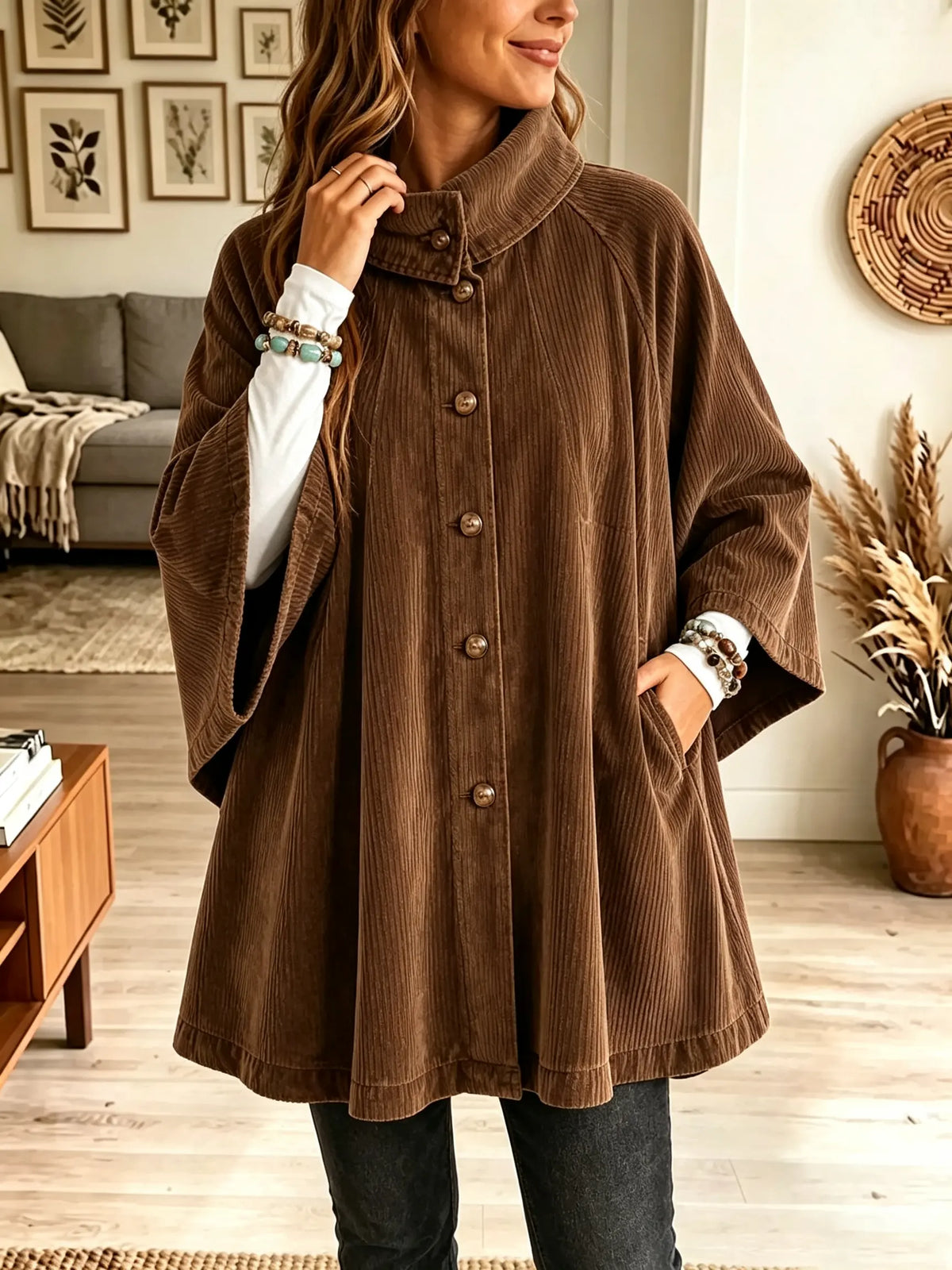 Liv™ | Corduroy Cape Coat