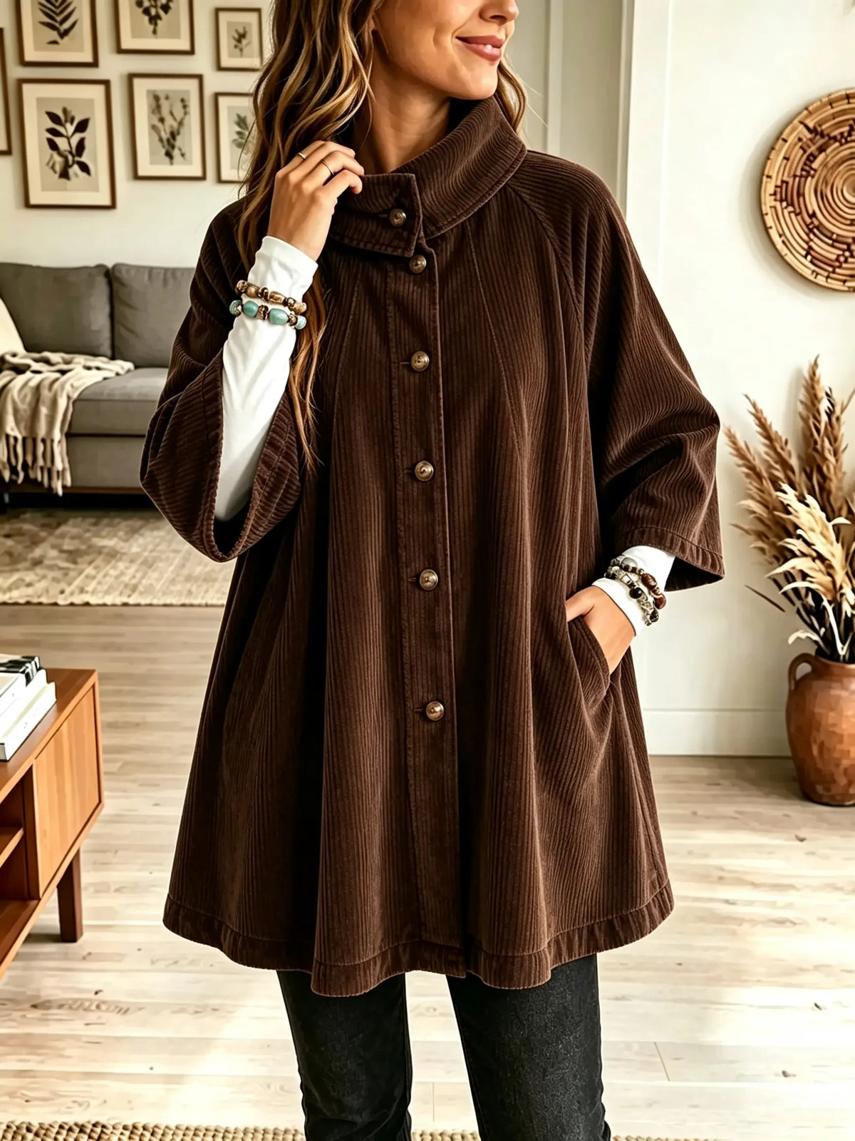 Liv™ | Corduroy Cape Coat