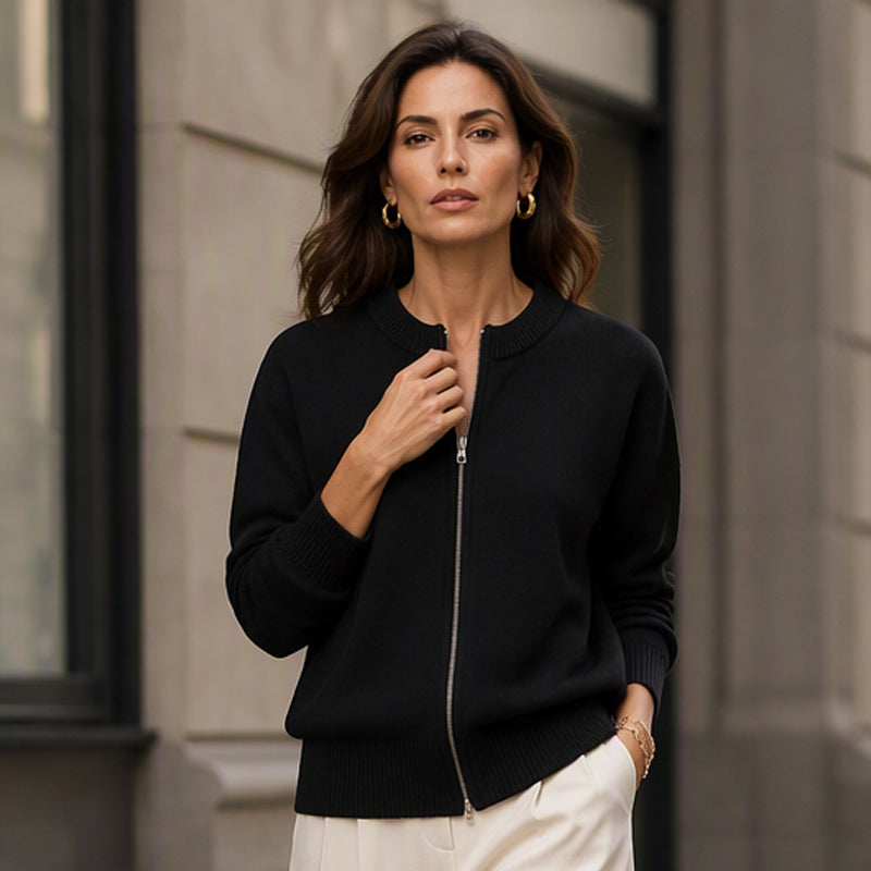 🙌 70% WiederkaufquoteLockere Damen-Strickjacke mit Reißverschluss