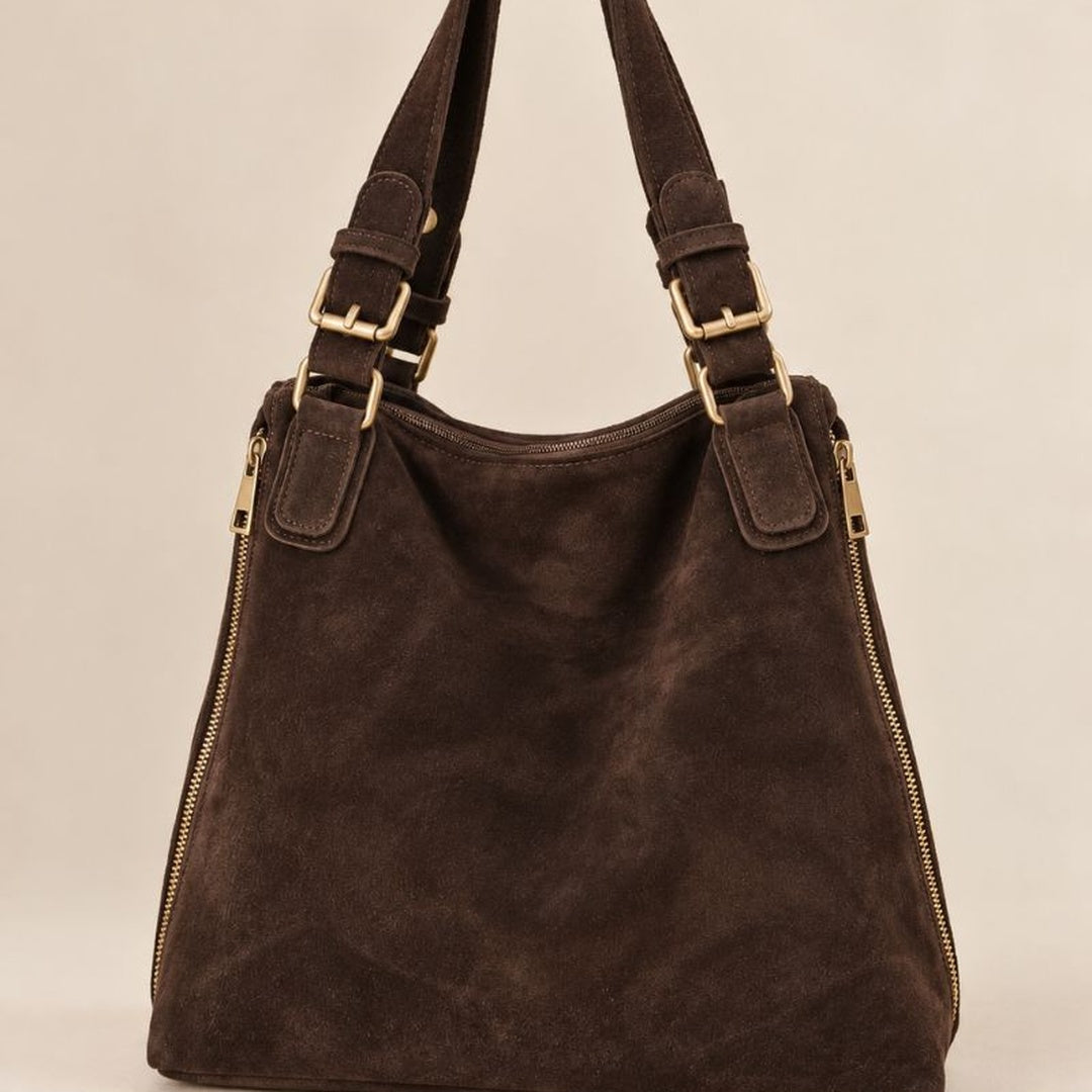 Laura™ | Suede Handbag With Crossbody Strap