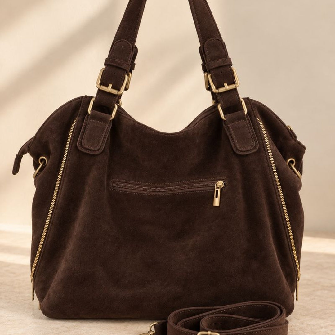 Laura™ | Suede Handbag With Crossbody Strap