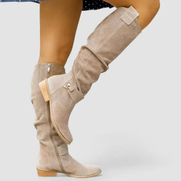 The Raisa Perforated Slouch Boot