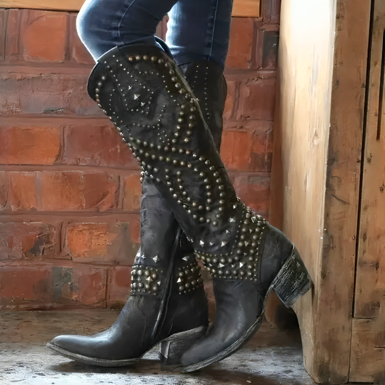 The Romola Studded Western Boot