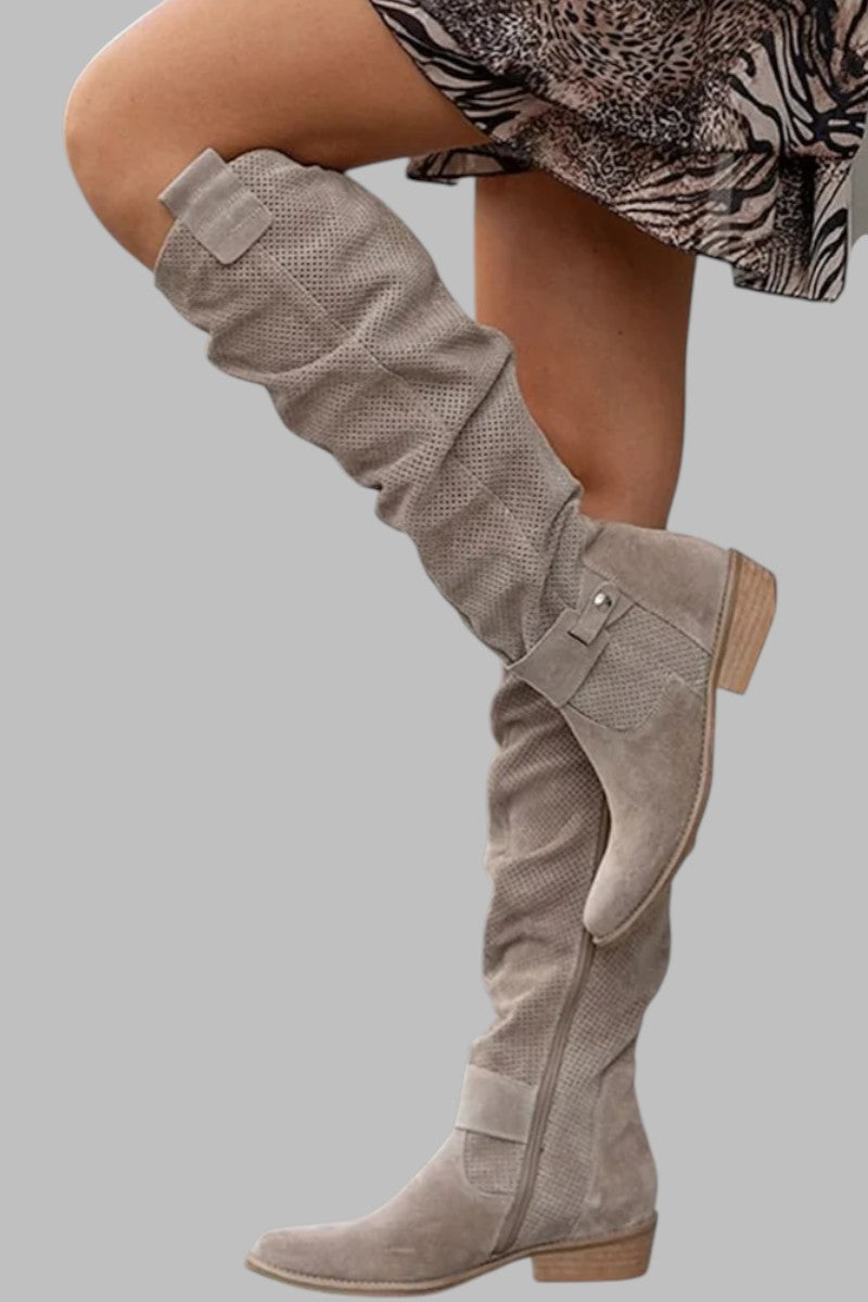 The Ulla Perforated Knee-High Boot