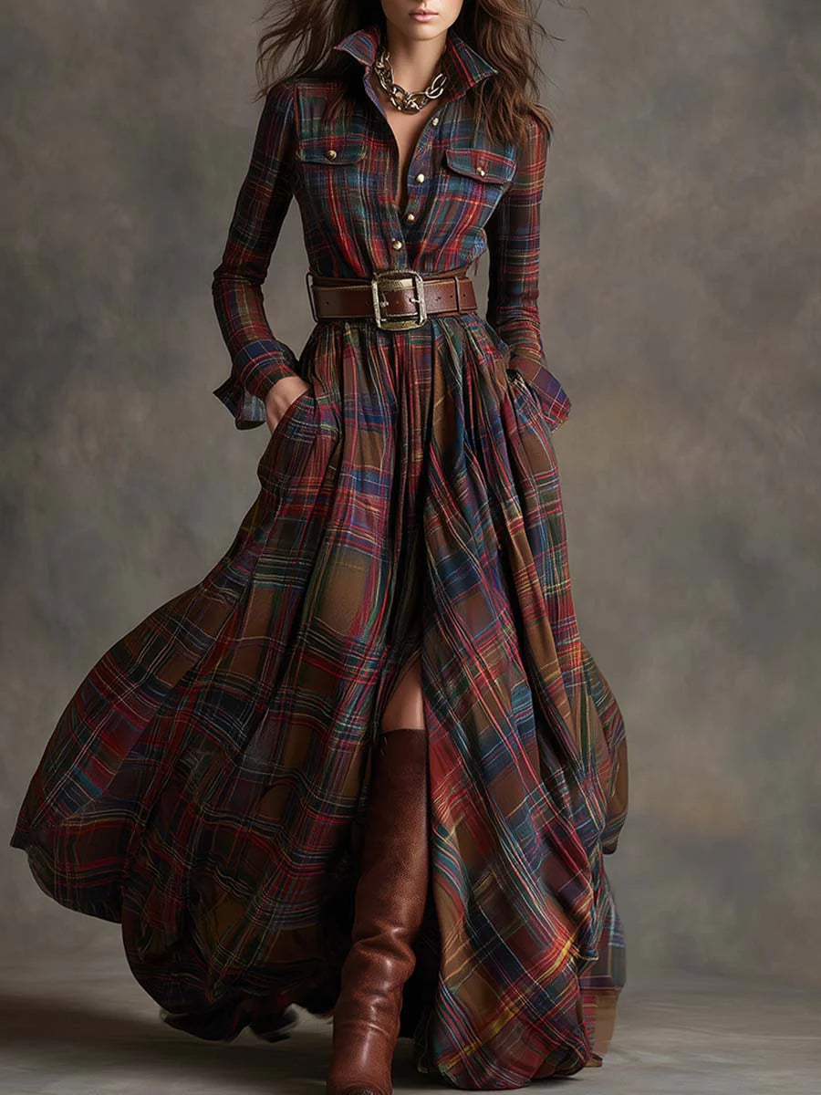 The Ulrika Plaid Maxi Dress