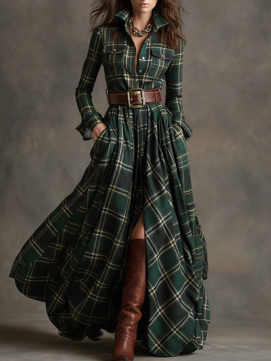The Ulrika Plaid Maxi Dress