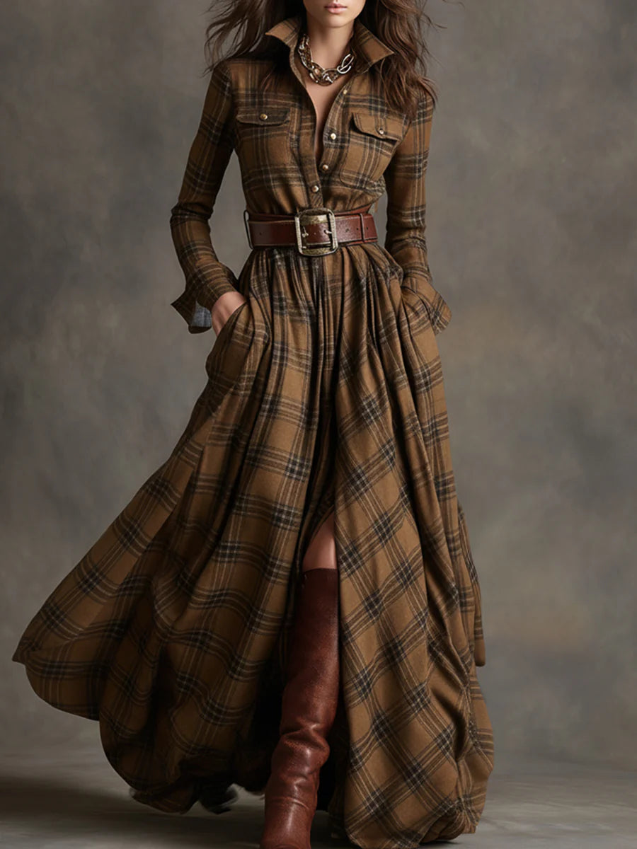 The Ulrika Plaid Maxi Dress