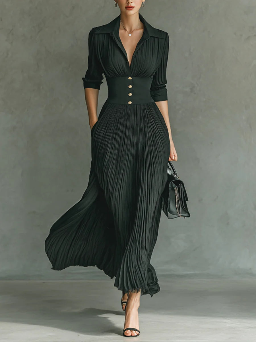 The Yasmin Pleated Maxi Dress