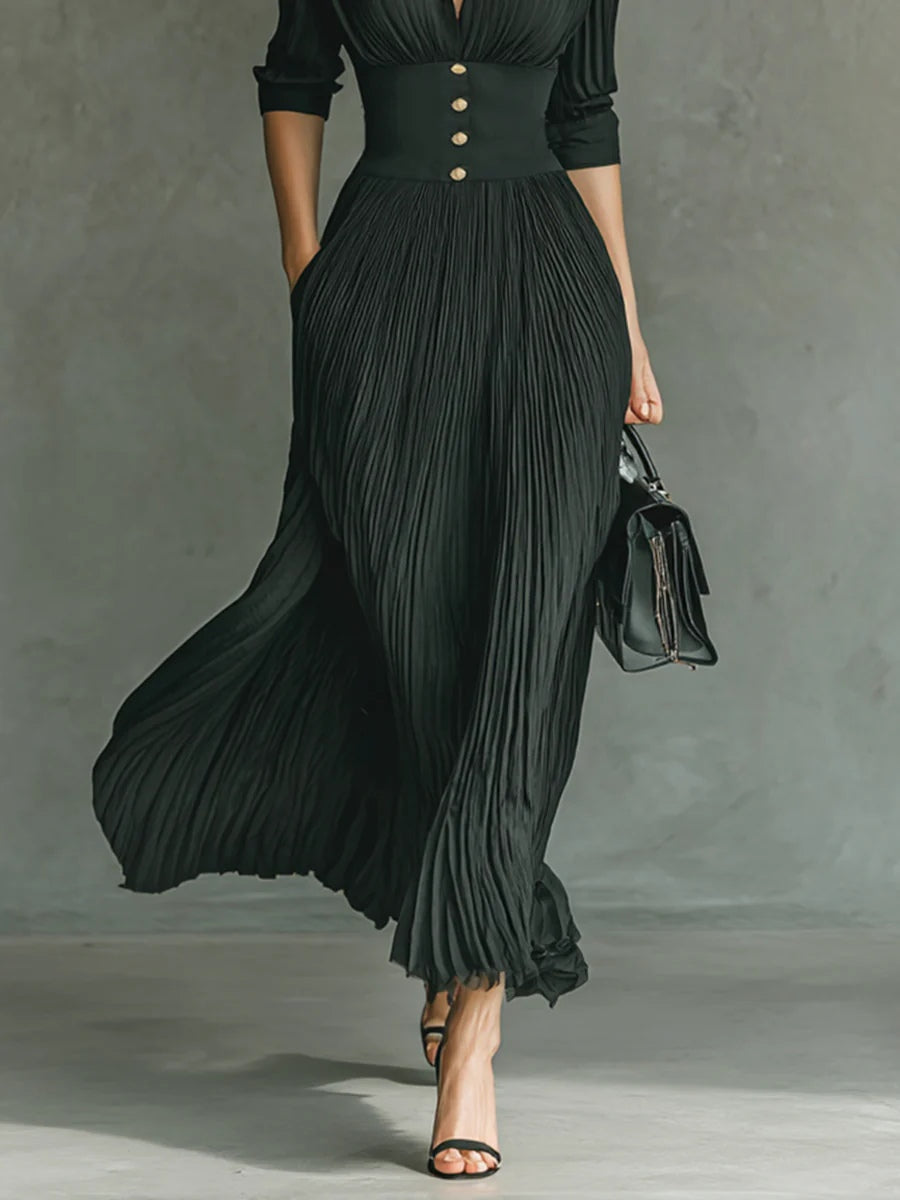 The Yasmin Pleated Maxi Dress