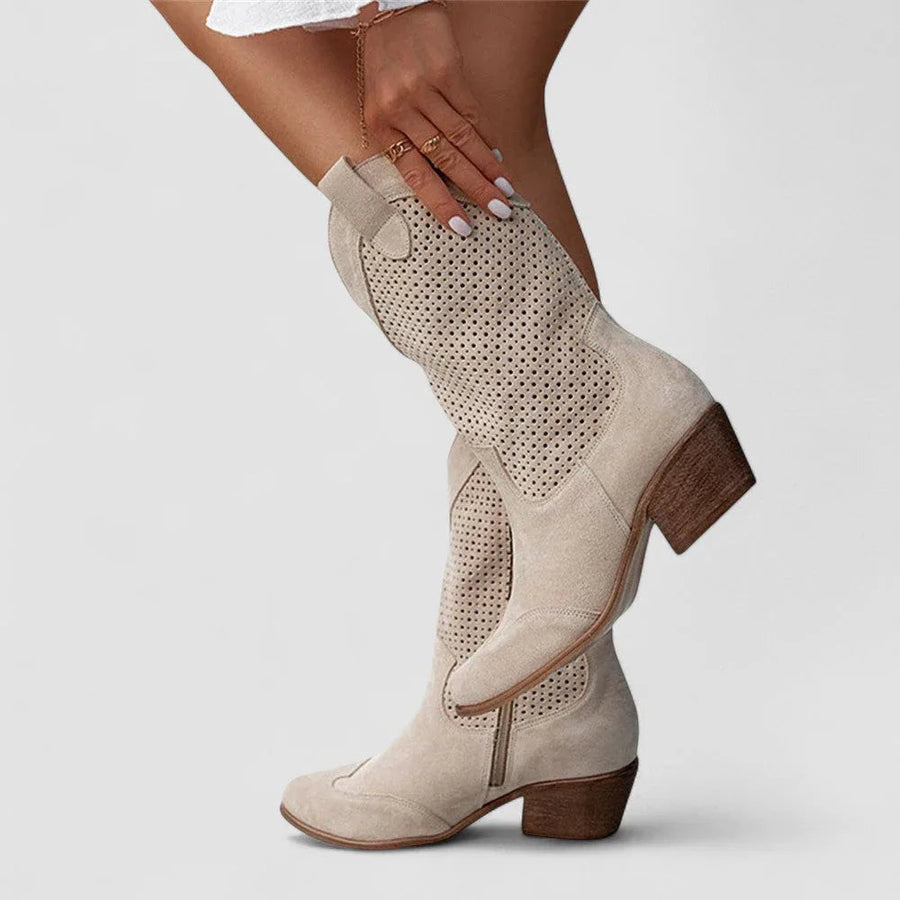 The Ysanne Perforated Western Boot