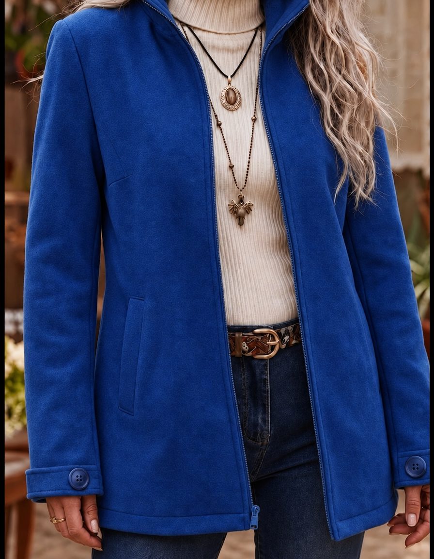 Unna | Zip-Up Jacket with Stand Collar for Women