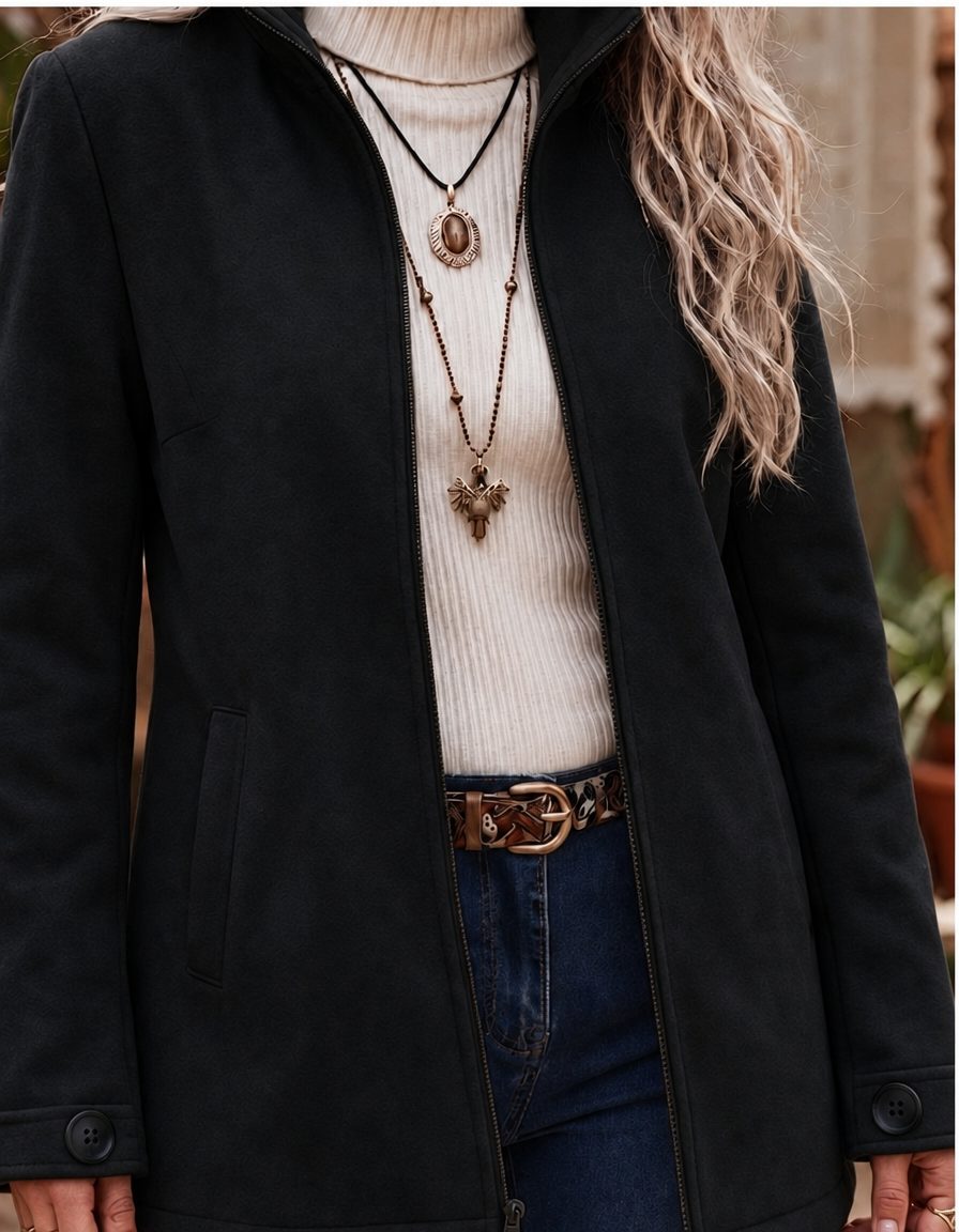Unna | Zip-Up Jacket with Stand Collar for Women